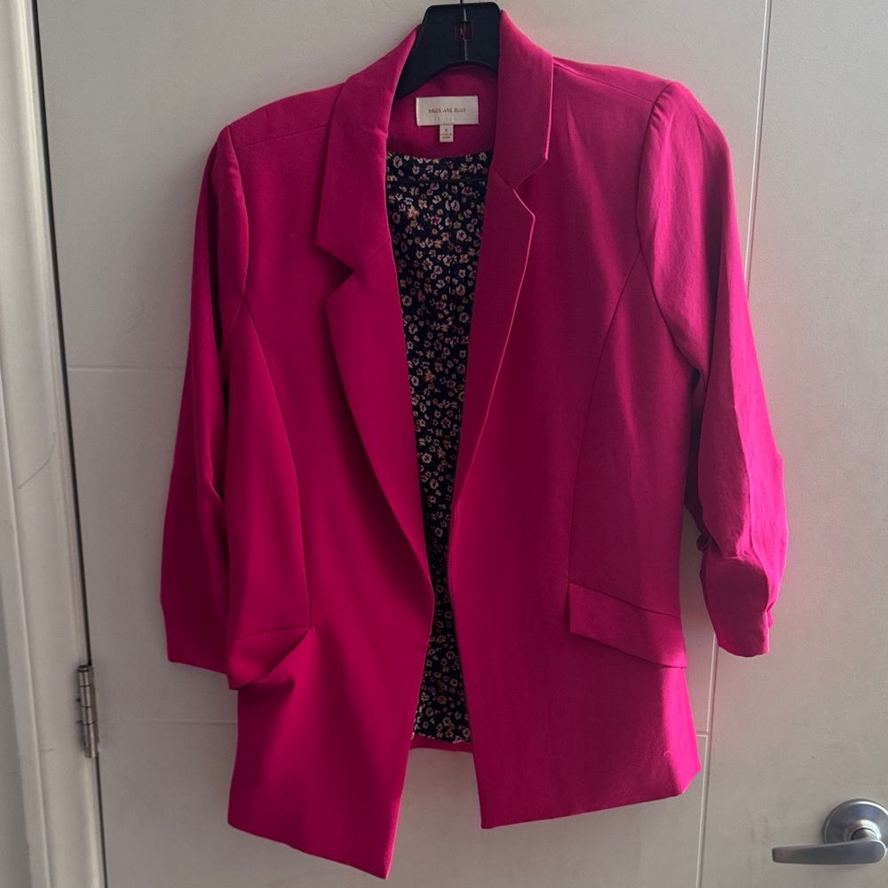 Skies Are Blue Hot Pink Open-Front Blazer